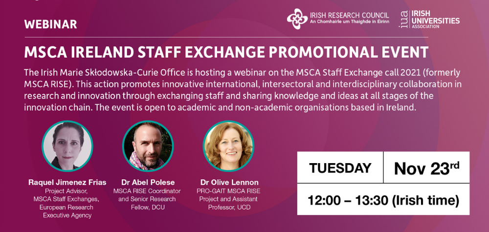 MSCA Ireland Staff Exchange Event Nov 2021